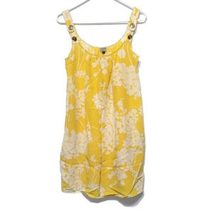 Wilfred Aritzia 100% Silk Sleeveless Floral Print Dress Size XS Yellow White